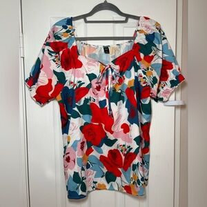 Shein Floral Blouse‎ size 1XL